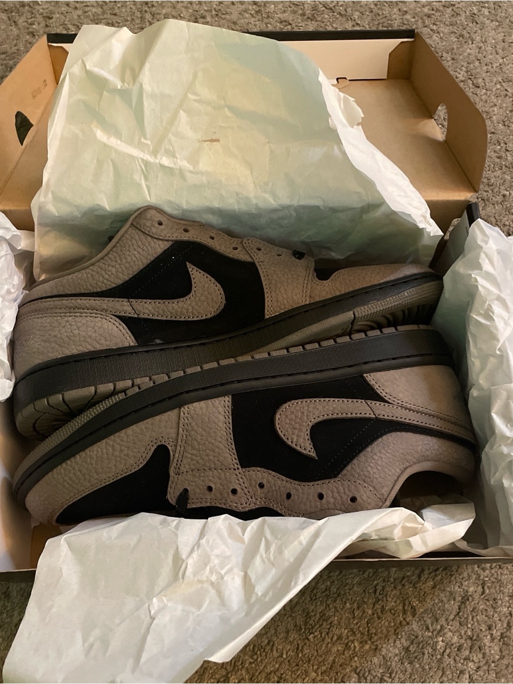 Nike Men's Low-Top Sneakers in Taupe and Black